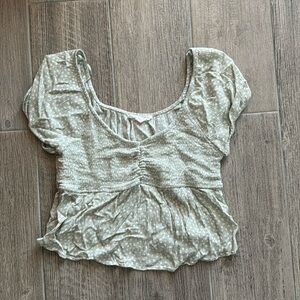 super cute size L sage green polka dot puff sleeve blouse from Pink Rose